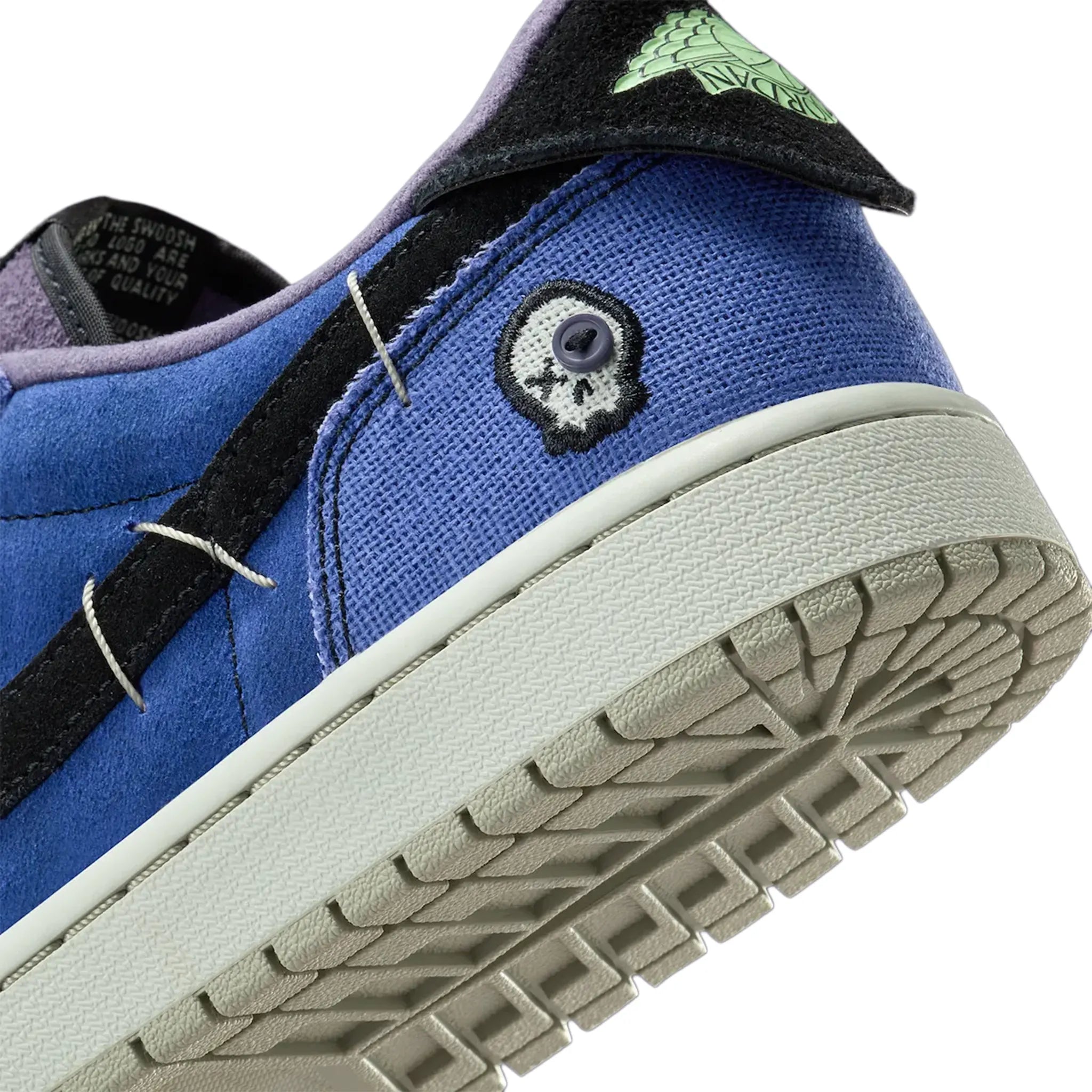 Detailed View of Air Jordan 1 x Zion Williamson Retro Low OG Voodoo Alternate IH2309-500